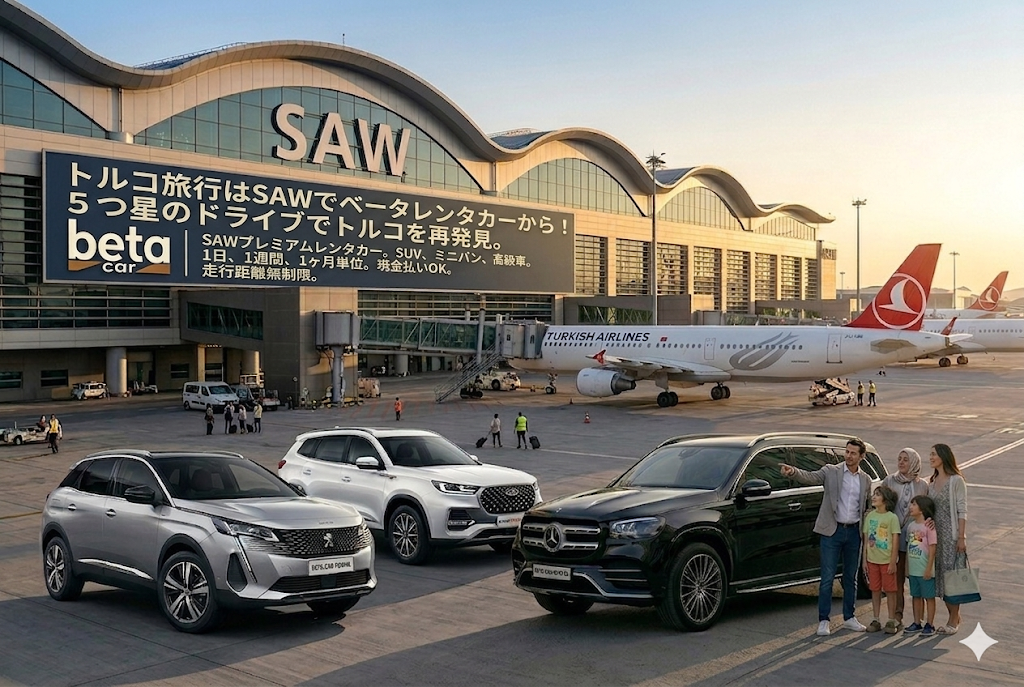 サビハ・ギョクチェン空港 レンタカ CASH DEPOSIT 現金デポジット & CASH PAYMENT 現金払い 月間レンタル BETA CAR RENTAL