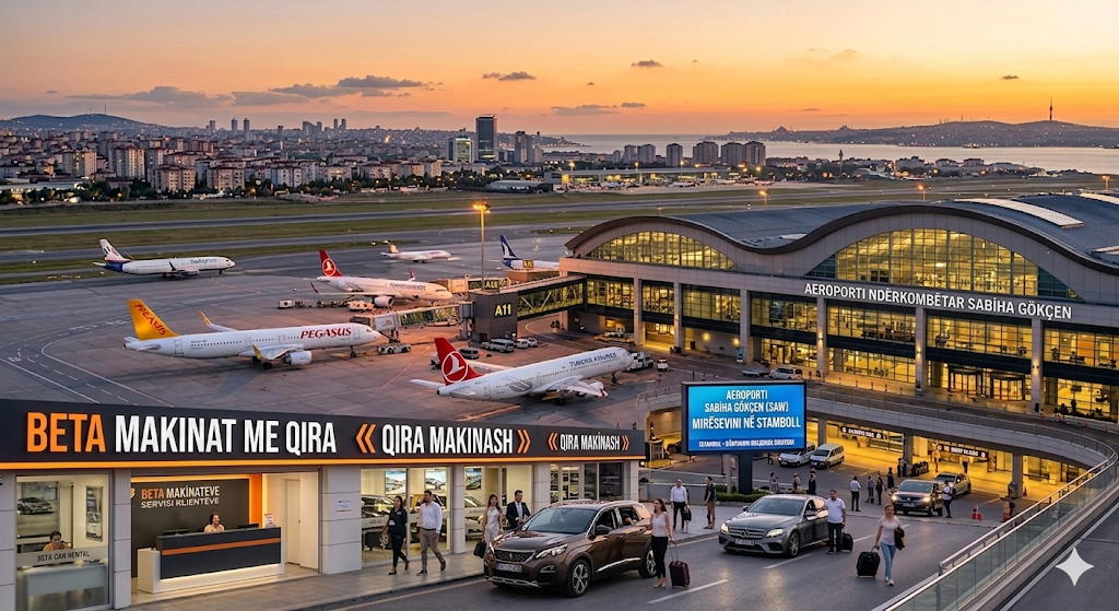 RENT A CAR NE AEROPORTIN SABIHA GOKCEN UDHETIM I PRIVILEGJUAR ME QIRA MAKINASH BETA