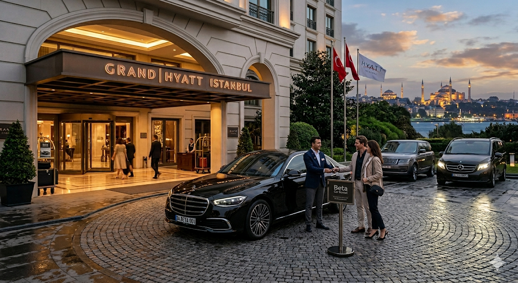 GRAND HYATT ISTANBUL MISAFIRLERINE OZEL AYRICALIKLI ARAC KIRALAMA HIZMETI BETA CAR RENTAL