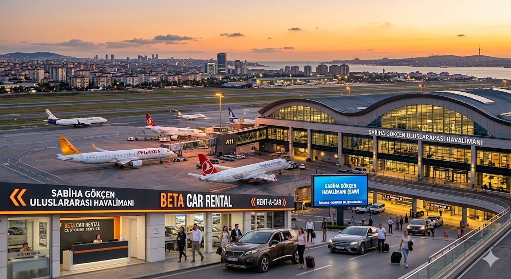 SABIHA GOKCEN HAVALIMANI ARAC KIRALAMA BETA CAR RENTAL ILE AYRICALIKLI YOLCULUK